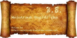 Weintraub Boglárka névjegykártya